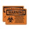 Signmission Biohazard Level II This Laboratory With Symbol OSHA Warning Sign, Vinyl Decal, 10in W x 7in L, 2PK OS-2PACK-WS-D-710-L-11985 - alternate 1